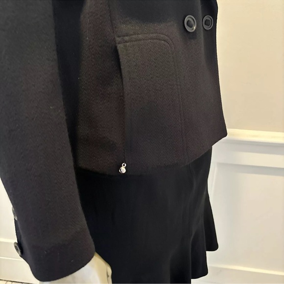 SONIA RYKIEL BLACK DOUBLE BREASTED VIEGIN WOOL CAPTAINS BLAZER JACKET 42/12 - Picture 10 of 11